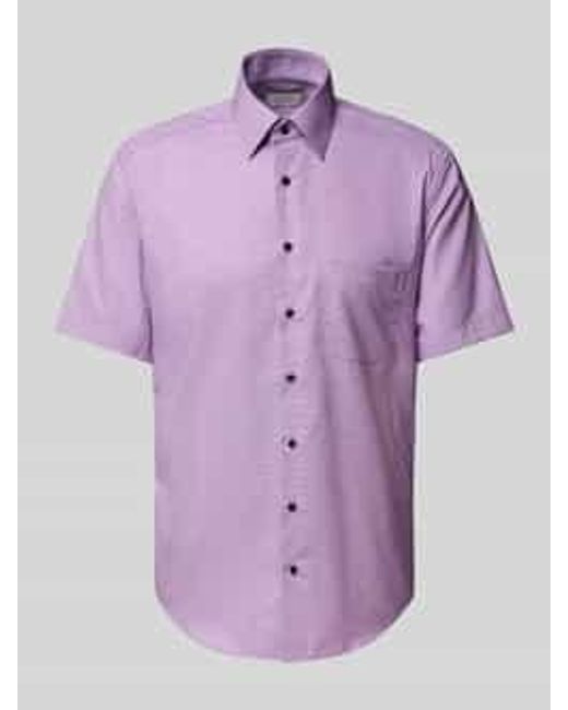 Eterna Modern Fit Zakelijk Overhemd Met Knoopsluiting in het Purple voor heren