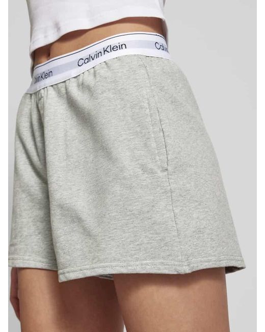 Calvin Klein Gray Shorts in Melange-Optik mit elastischem Bund