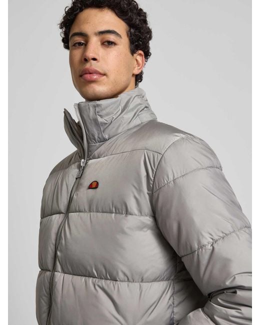 Ellesse Regular Fit Gewatteerd Jack Met Logostitching, Model 'Paddero' in het Gray voor heren