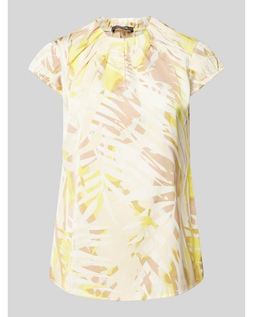 Comma, Yellow Blusenshirt mit Allover-Muster