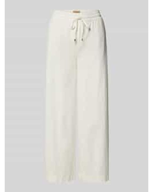 Cambio Wide Leg Stoffen Broek Met Verkort Model in het White