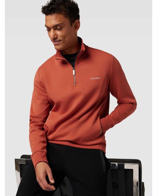 Calvin Klein Sweatshirt Met Opstaande Kraag in het Red voor heren