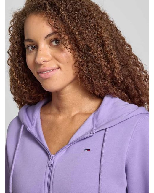 Tommy Hilfiger Purple Regular Fit Sweatjacke aus Baumwoll-Mix