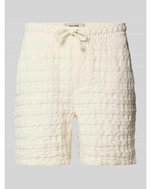 Only & Sons Regular Fit Sweatshorts mit Strukturmuster Modell 'TEL BRADDOCK' in Natural für Herren