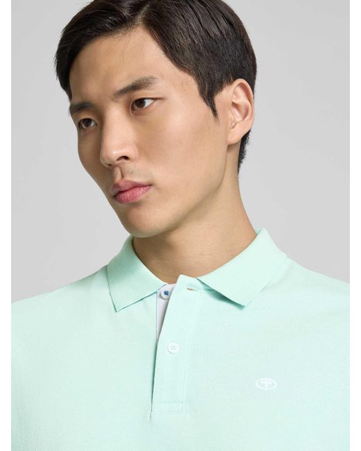 Tom Tailor Regular Fit Poloshirt Van Katoen-piqué Met Logostitching in het Green voor heren