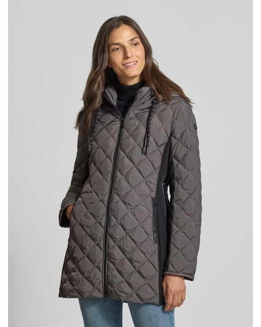 Fuchs & Schmitt Gray Regular Fit Steppjacke mit gefüttertem Stehkragen