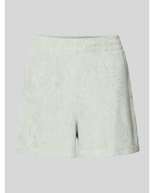 Jake*s Green Shorts aus Frottee mit floralem Muster