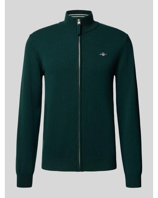 Gant Gebreid Jack Met Ritssluiting in het Green voor heren