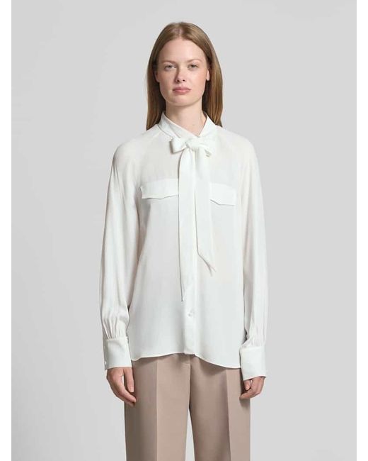 Luisa Cerano White Hemdbluse mit Seiden-Anteil