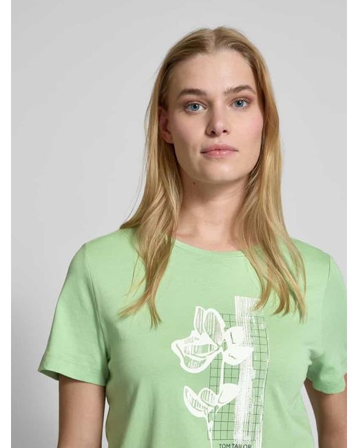 Tom Tailor Green Regular Fit T-Shirt aus reiner Baumwolle