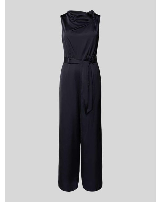 Comma, Jumpsuit Van Satijn in het Blue