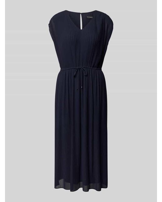 Comma, Blue Midikleid mit Plisseefalten