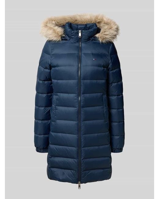 Tommy Hilfiger Blue Regular Fit Daunenmantel mit Entendaunen-Füllung