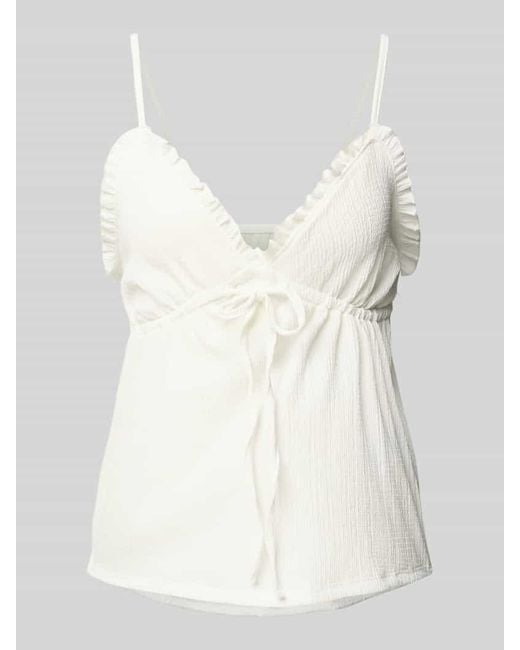 ONLY White Regular Fit Trägertop mit Taillentunnelzug Modell 'HILLARY'