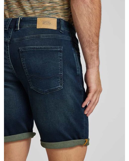 Camel Active Regular Fit Jeansshorts im 5-Pocket-Design in Blue für Herren
