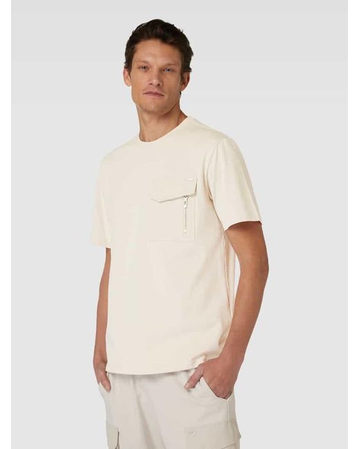 Antony Morato T-Shirt mit Brusttasche und Label-Detail in Natural für Herren