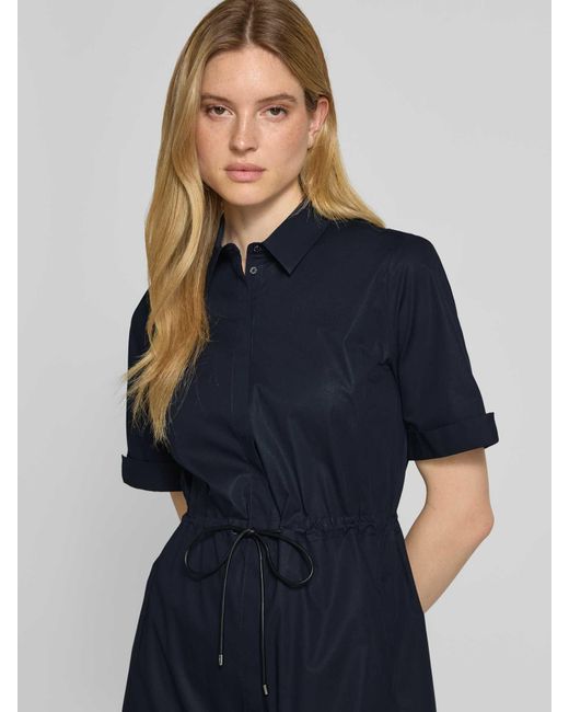 Marc Cain Midi-Jurk Met Strikceintuur in het Blue