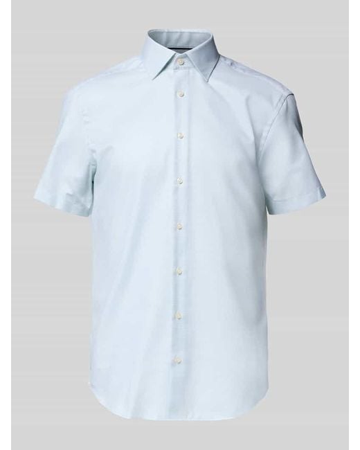 Christian Berg Men Regular Fit Business-Hemd mit Knopfleiste in Blue für Herren