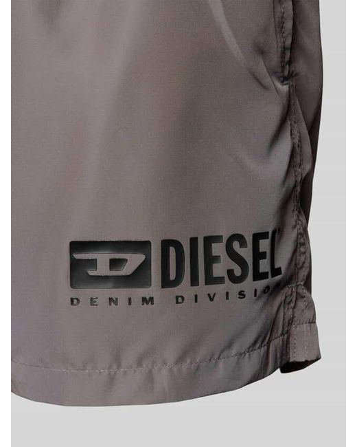 DIESEL Badehose mit Label-Print Modell 'KEN' in Gray für Herren