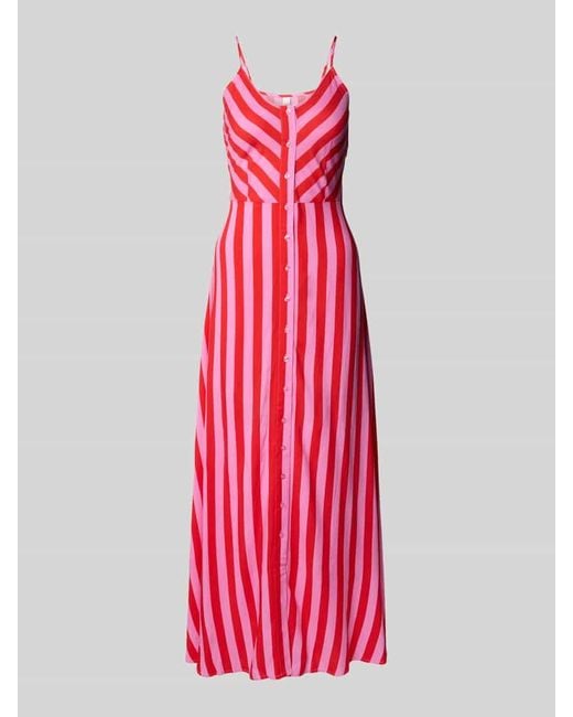 Y.A.S Red Maxikleid aus Viskose mit Knopfleiste