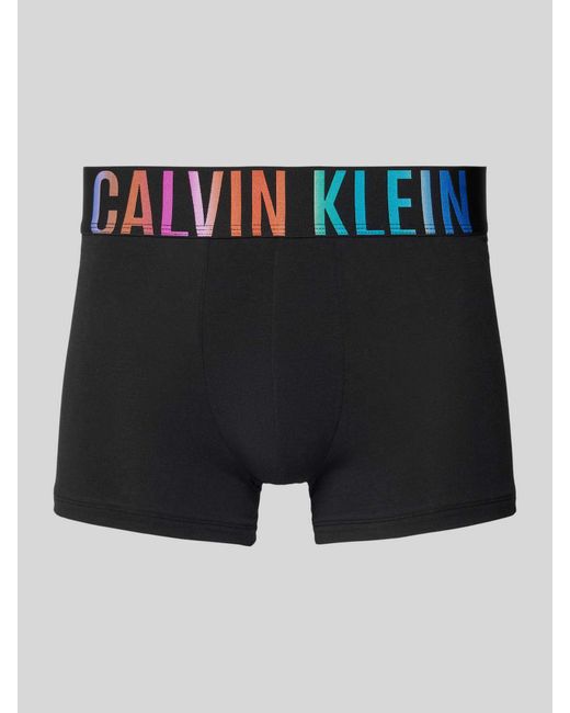 Calvin Klein Trunks mit elastischem Label-Bund in Black für Herren