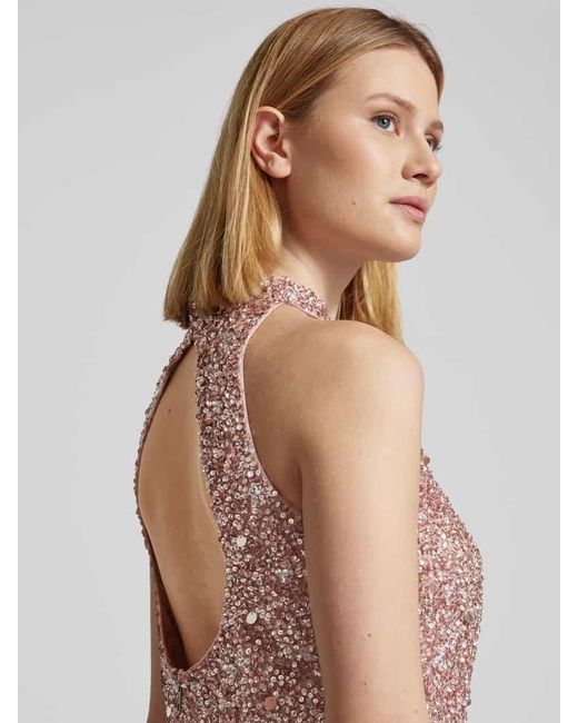 LACE & BEADS Pink Top Mit Paillettenbesatz