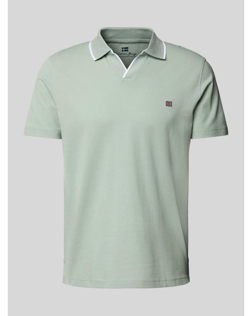 Christian Berg Men Regular Fit Poloshirt Met Logostitching En Polokraag in het Green voor heren