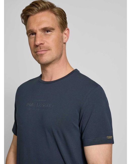 PME LEGEND T-Shirt Met Labelprint En Ronde Hals in het Blue voor heren