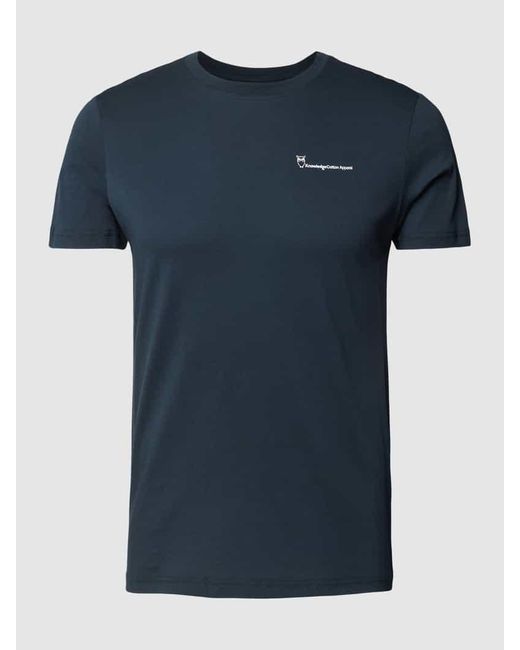 Knowledge Cotton Regular Fit T-Shirt mit Rundhalsausschnitt in Blue für Herren