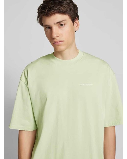 PEGADOR Oversized T-Shirt mit Label-Print in Yellow für Herren