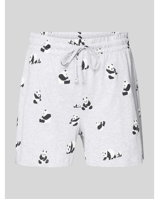Jake*s Gray Pyjama-Shorts mit Allover-Motiv-Print