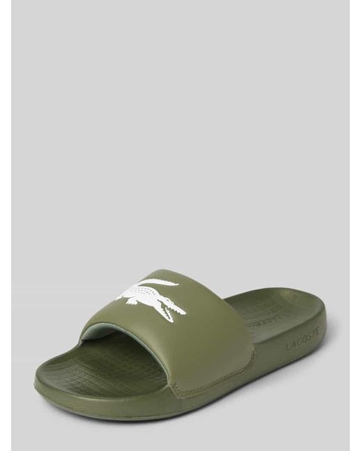 Lacoste Slides mit Label-Detail Modell 'CROCO' in Green für Herren