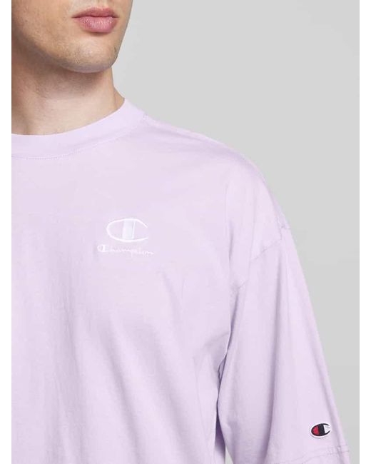 Champion Relaxed Fit T-Shirt mit Label-Stitching in Purple für Herren