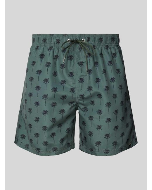 Schiesser Relaxed Fit Zwembroek Met Labelapplicatie in het Green voor heren