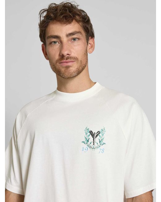 carlo colucci Oversized T-Shirt Met Labelprint in het White voor heren
