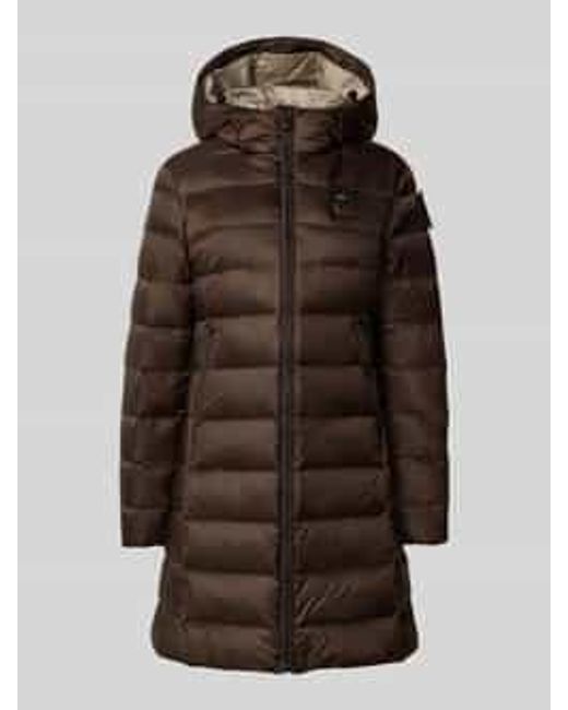 Blauer Usa Lange Donsjas Met Capuchon, Model 'Agnes' in het Brown