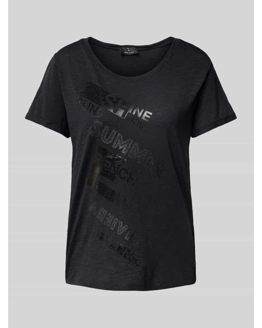 Monari Black T-Shirt mit Statement-Print