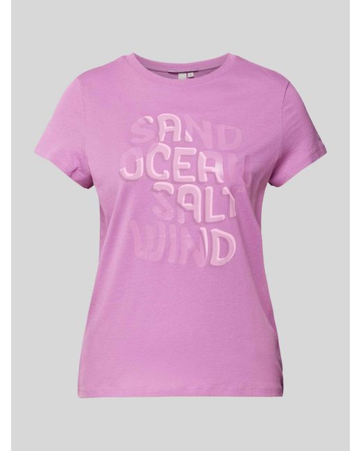 QS Pink T-Shirt mit Motiv-Print