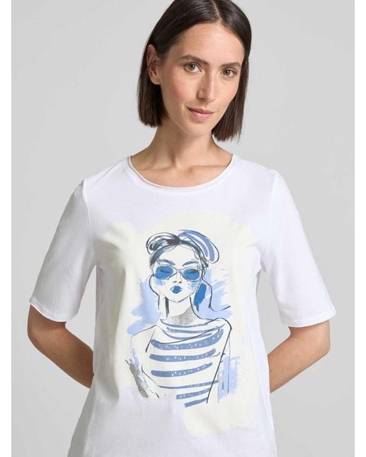 Ouí T-shirt Met Motiefprint in het White