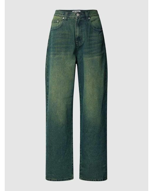 Review Green Baggy Fit Jeans mit Label-Patch