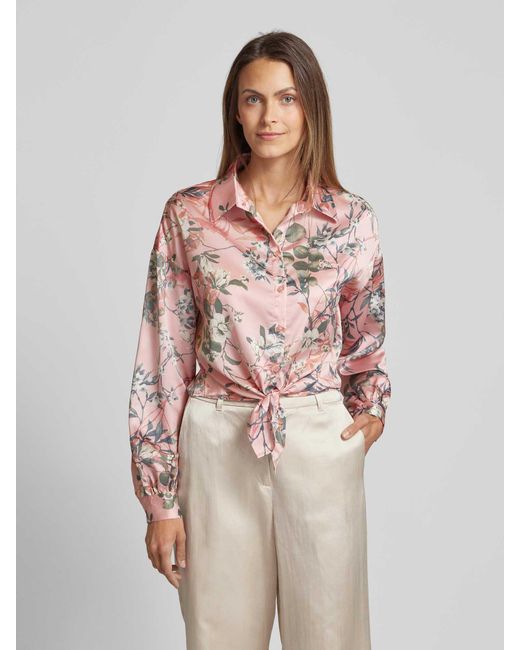 Guess Pink Bluse mit floralem Print Modell 'BOWED JUN'