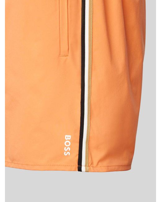 Boss Relaxed Fit Zwembroek Met Labelprint in het Orange voor heren