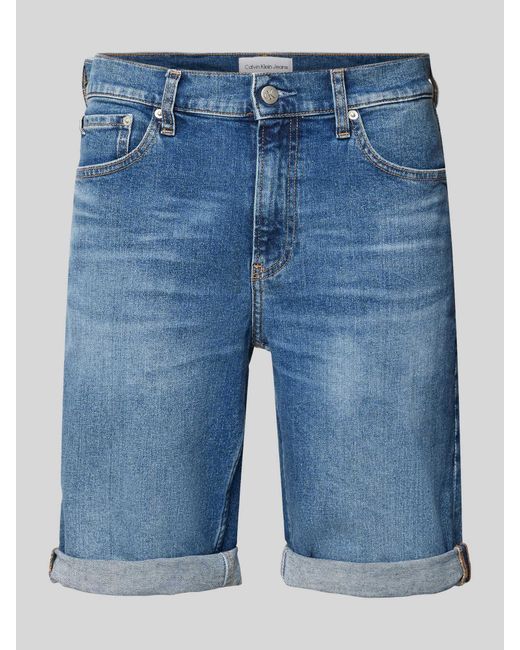 Calvin Klein Slim Fit Jeansshorts im 5-Pocket-Design in Blue für Herren