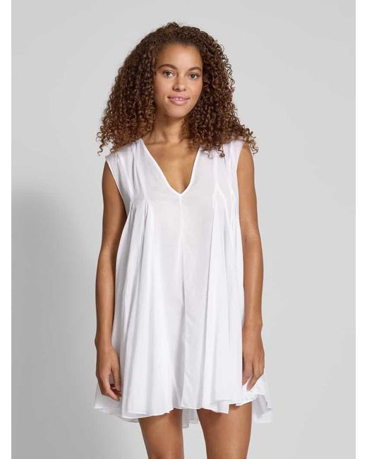 Weekday White Minikleid Mit V-Ausschnitt Modell 'Nicki'