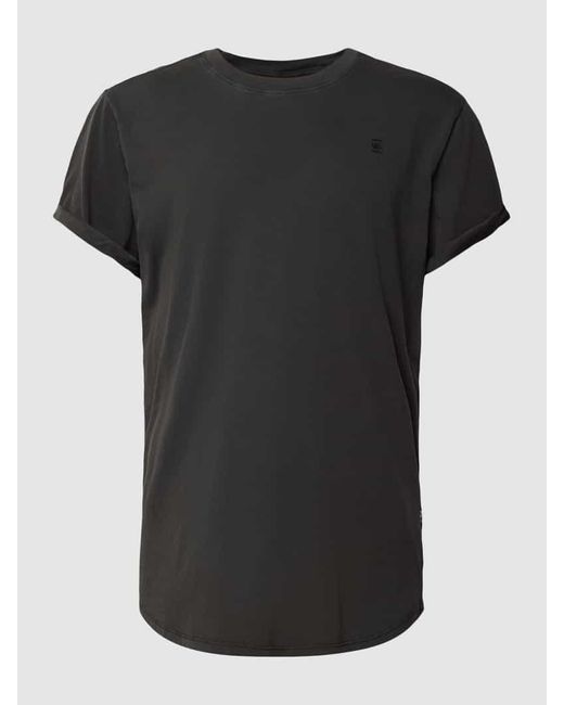 G-Star RAW T-Shirt mit Label-Print und -Patch Modell 'Lash' in Black für Herren