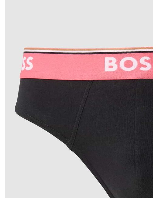 Boss Slip mit elastischem Logo-Bund im 3er-Pack in Black für Herren