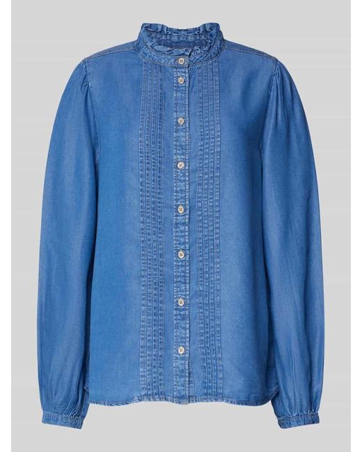 B.Young Blue Regular Fit Jeansbluse mit Stehkragen Modell 'KOSMO'