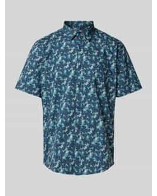 Lerros Regular Fit Vrijetijdsoverhemd Met Kentkraag in het Blue voor heren