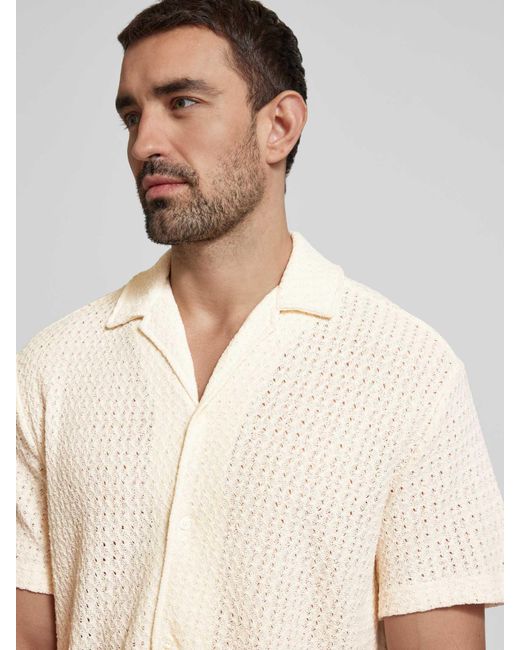 SELECTED Relaxed Fit Vrijetijdsoverhemd Met Platte Kraag in het Natural voor heren