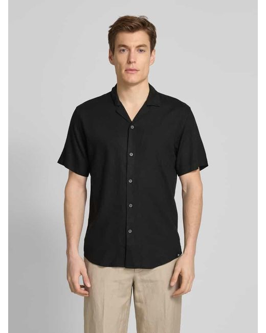 Tom Tailor Relaxed Fit Freizeithemd Aus Viskose-Leinen-Mix in Black für Herren